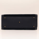 Gucci Bamboo Hand Bag Suede Navy Brown ar9457