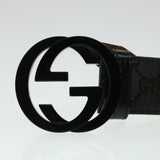 Gucci GG Canvas Interlocking Belt Leather Canvas 43.3"" Black ar9475