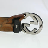Gucci GG Canvas Interlocking Belt Leather Canvas 43.3"" Black ar9475
