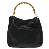 Gucci Bamboo Hand Bag Leather 2way Black 001.0166.1577 ar9614