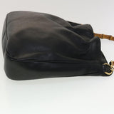 Gucci Bamboo Hand Bag Leather 2way Black 001.0166.1577 ar9614