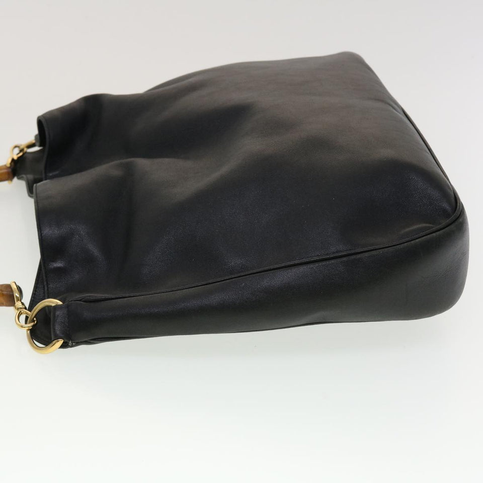 Gucci Bamboo Hand Bag Leather 2way Black 001.0166.1577 ar9614