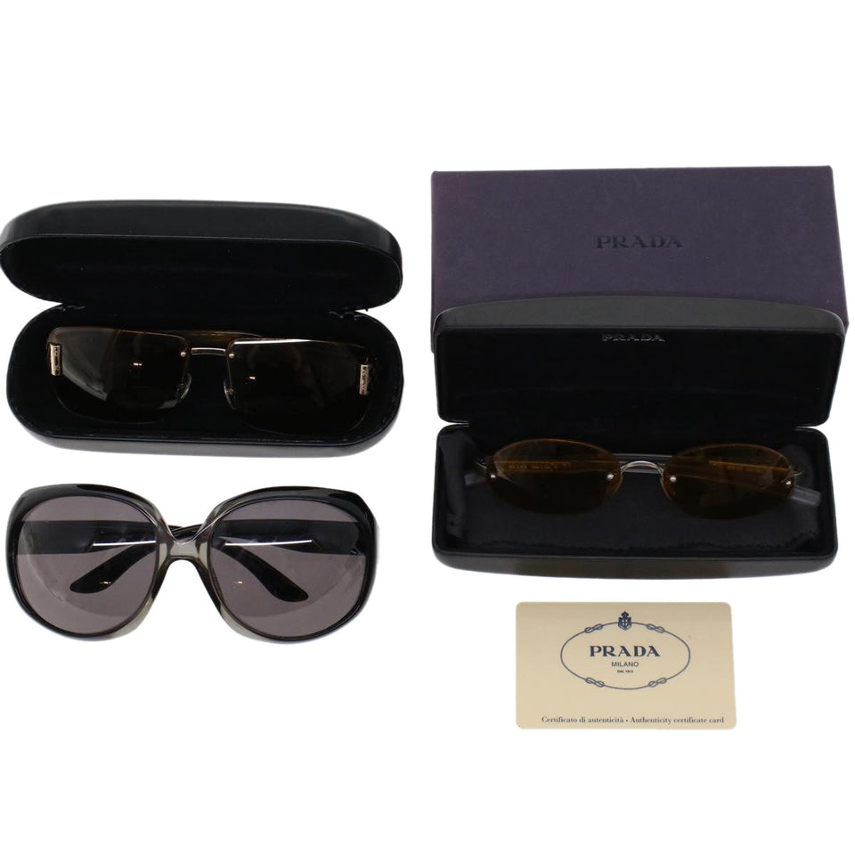 Gucci Sunglasses Plastic 3 Set Black Brown