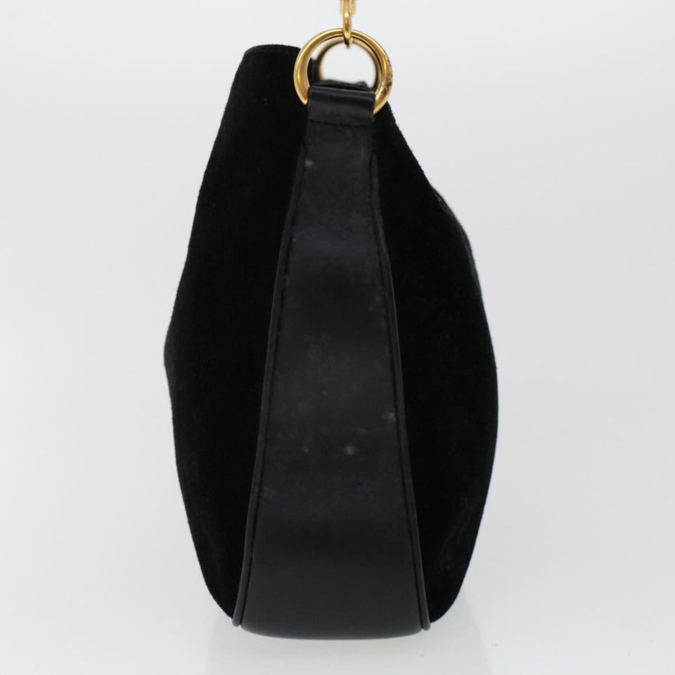 Gucci Bamboo Shoulder Bag Suede 2way Black 001•1014•1638 ar9690B