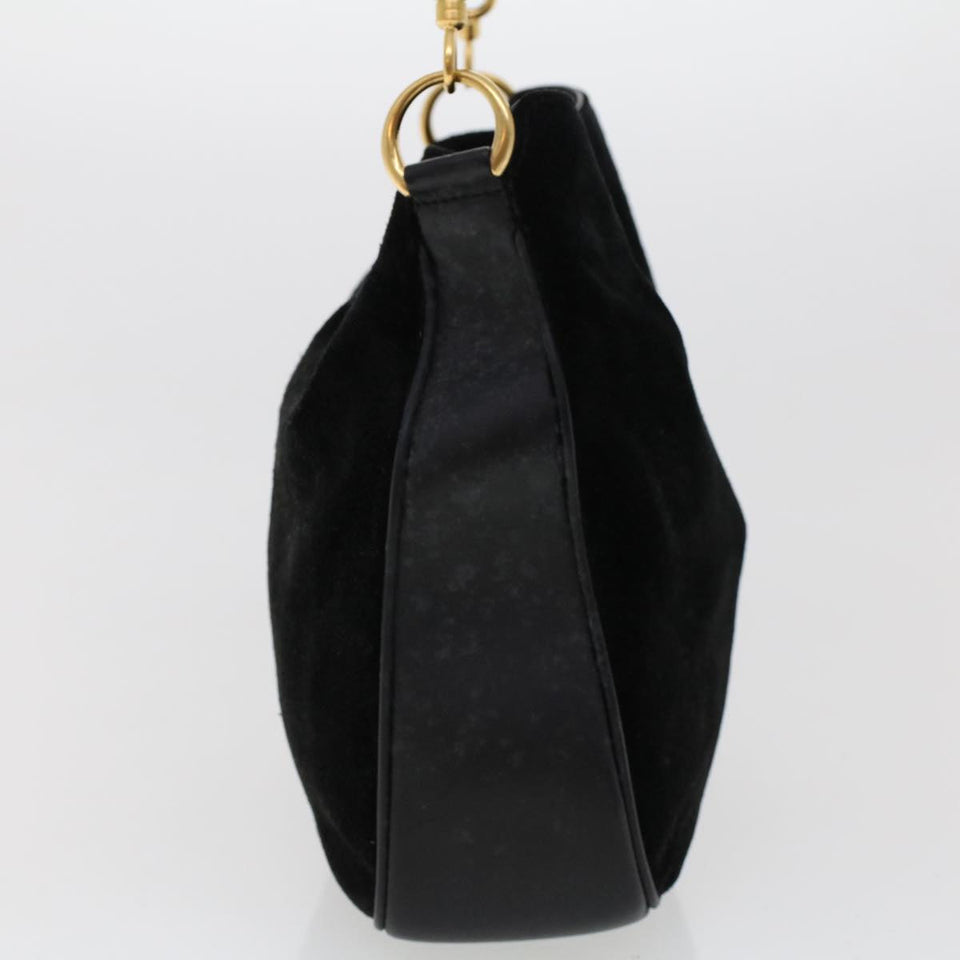 Gucci Bamboo Shoulder Bag Suede 2way Black 001•1014•1638 ar9690B