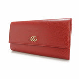 Gucci Long Wallet Purse 456116 leather Red Petit GG Marmont