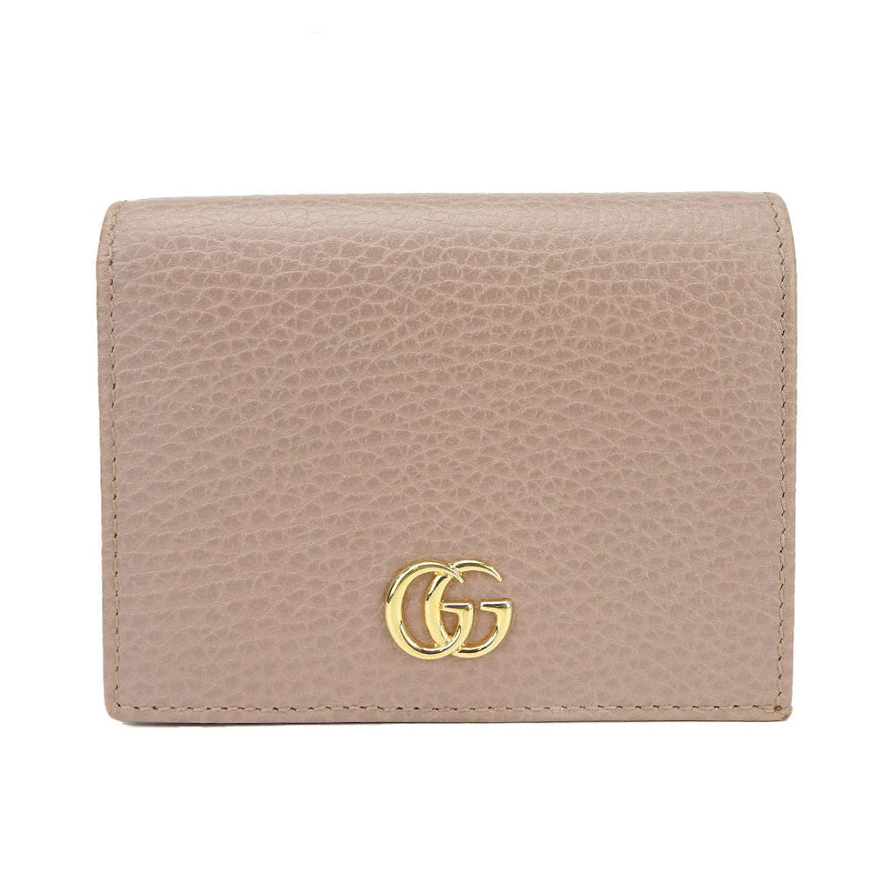 Gucci Bifold Wallet 456126 leather beige GG Marmont