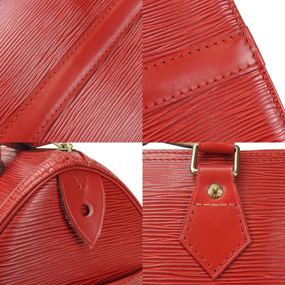 Louis Vuitton Handbag Speedy 25 Castilian Red Epi Leather