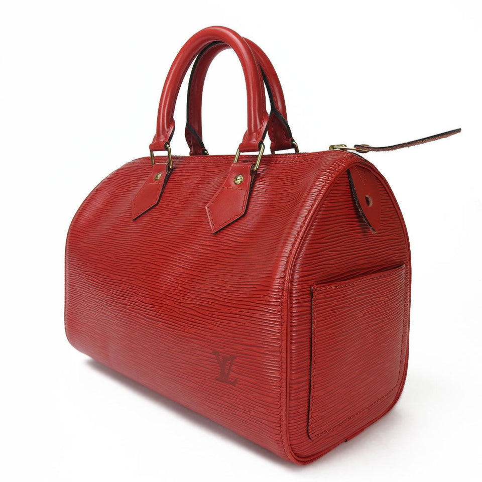 Louis Vuitton Handbag Speedy 25 Castilian Red Epi Leather
