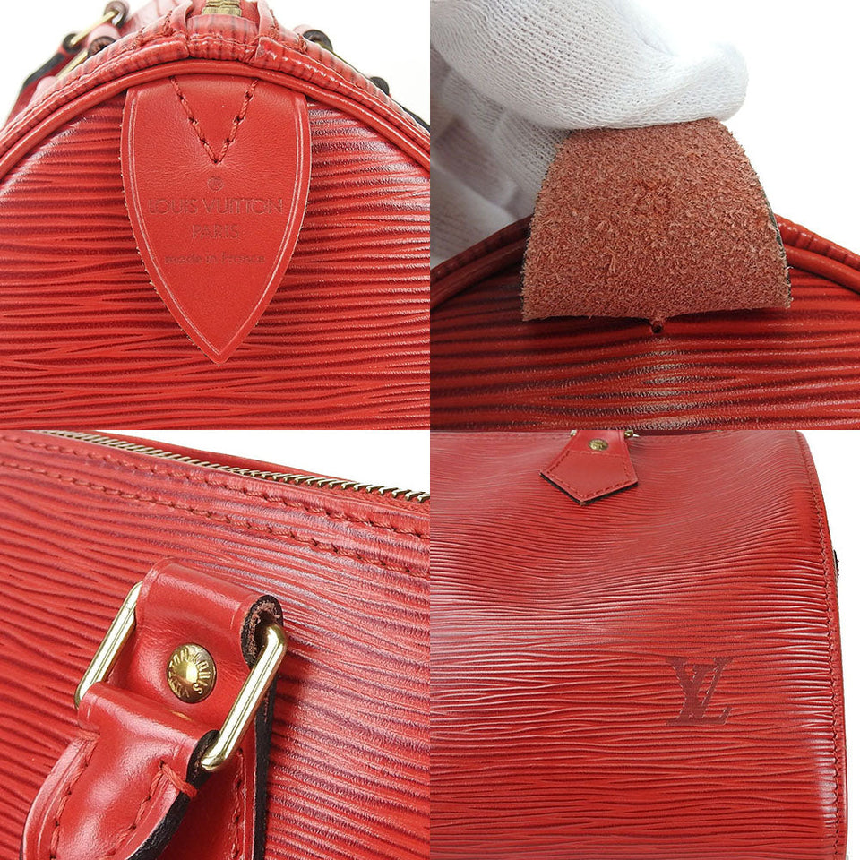 Louis Vuitton Handbag Speedy 25 Castilian Red Epi Leather