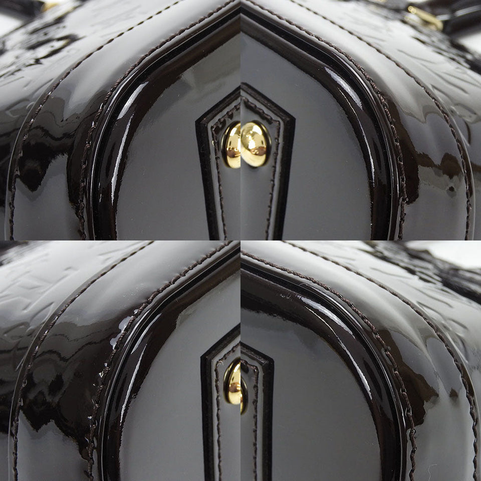 Louis Vuitton Alma BB Vernis 2Way Shoulder Bag Gold Metal Fittings