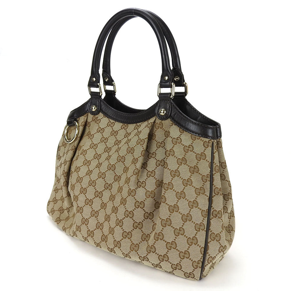 Gucci Tote Bag 211944 GG canvas beige Sukey