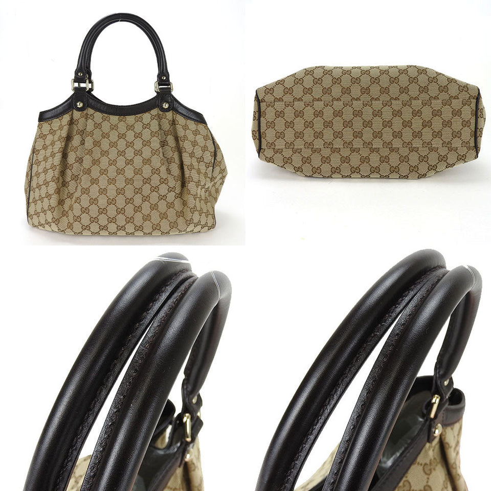 Gucci Tote Bag 211944 GG canvas beige Sukey
