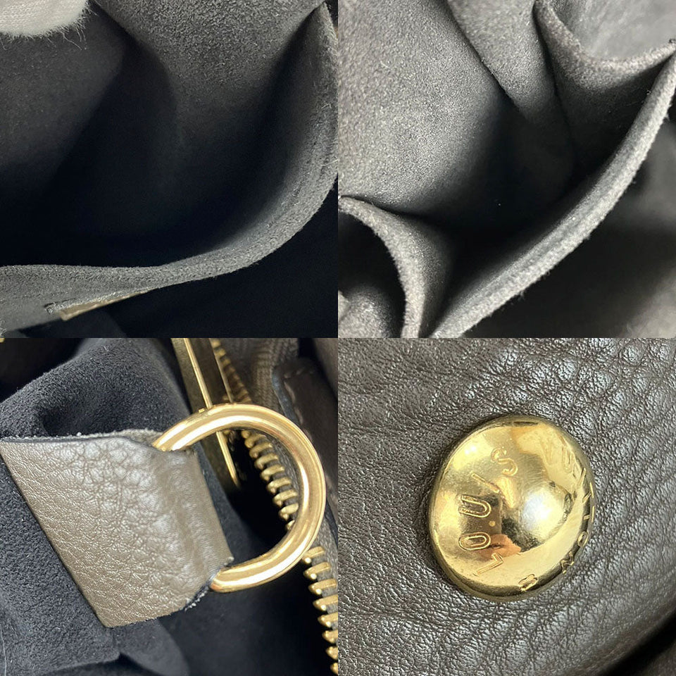 Louis Vuitton Shoulder Bag Monogram Mahina XS Gray Leather