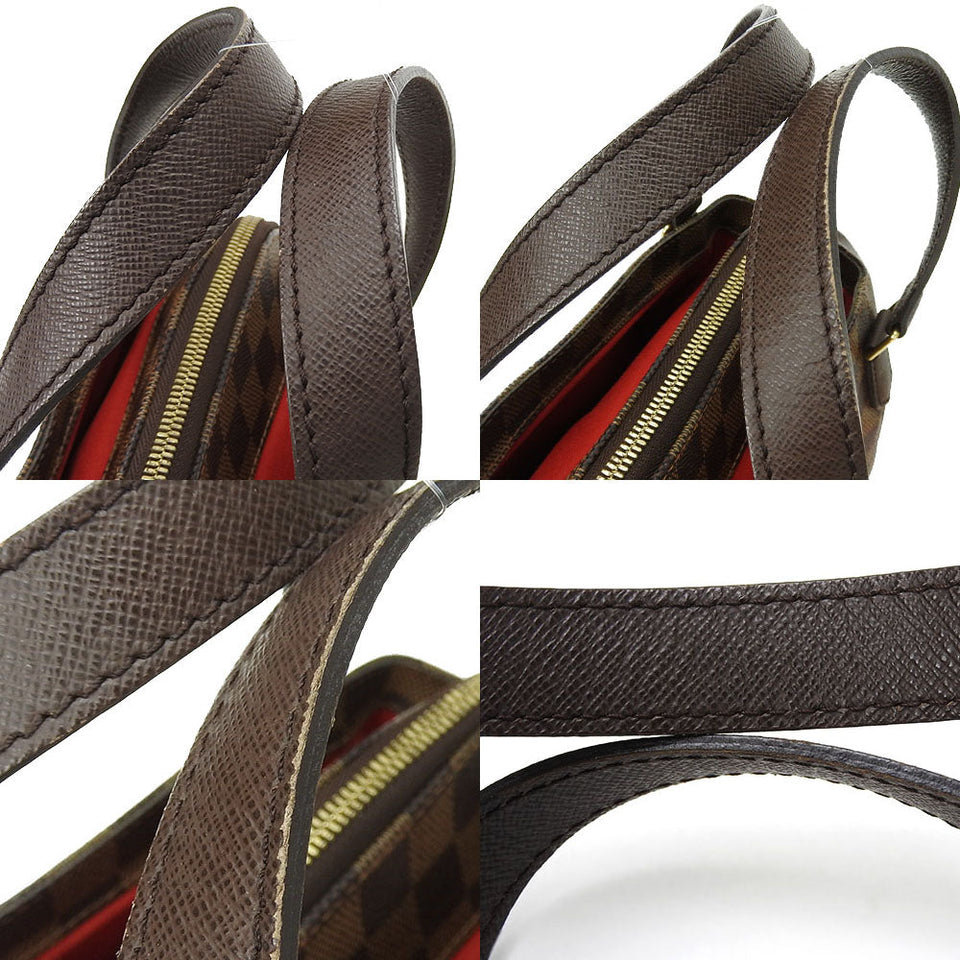 Louis Vuitton Hand Bag Belem PM Damier Ebene Gold Metal