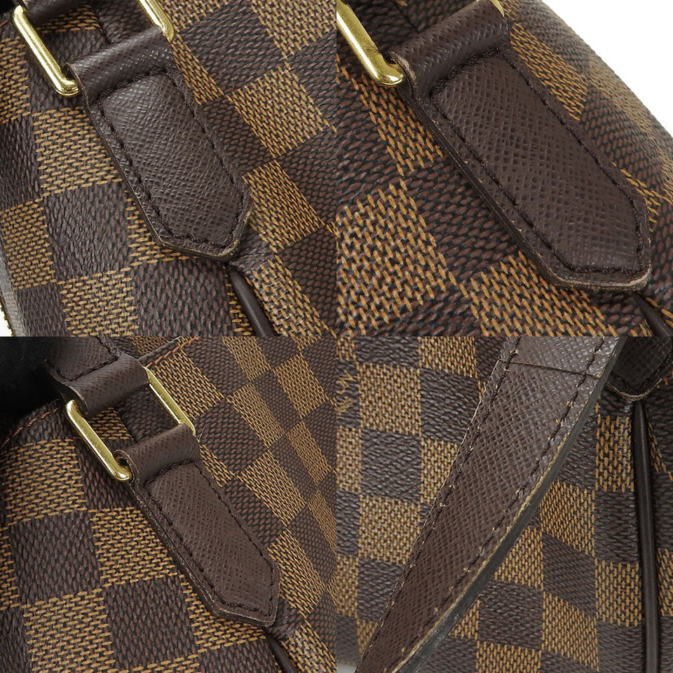 Louis Vuitton Hand Bag Belem PM Damier Ebene Gold Metal