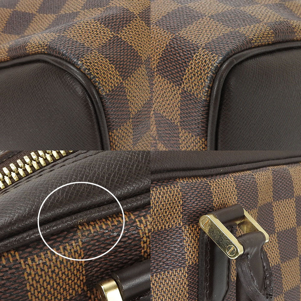 Louis Vuitton Handbag Damier Brera Ebene Gold Metal Fittings Leather