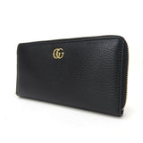 Gucci Long Wallet Purse 456117 leather black GG Marmont