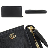 Gucci Long Wallet Purse 456117 leather black GG Marmont