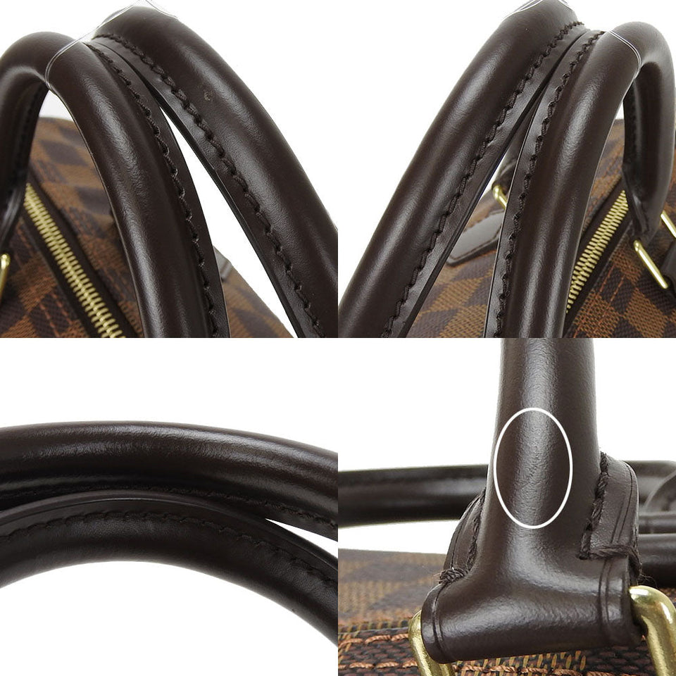 Louis Vuitton Handbag Boston Speedy 30 Damier Ebene Gold Metal