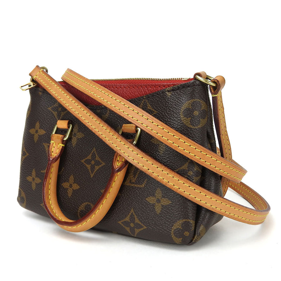 Louis Vuitton Shoulder Bag Nano Pallas Monogram Cerise Red Leather