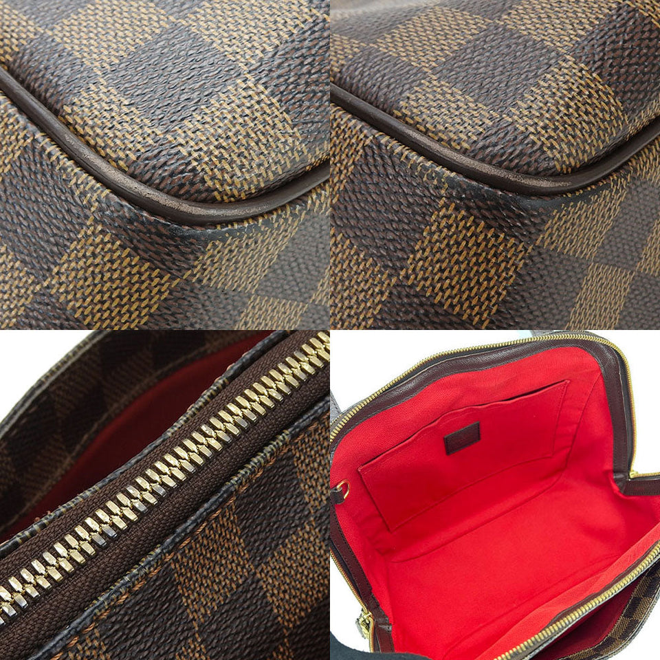 Louis Vuitton Shoulder Bag Belem MM Damier Ebene Gold Metal
