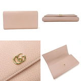 Gucci Long Wallet Purse 456116 leather pink Double G GG Marmont Women