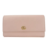 Gucci Long Wallet Purse 456116 leather pink Double G GG Marmont Women