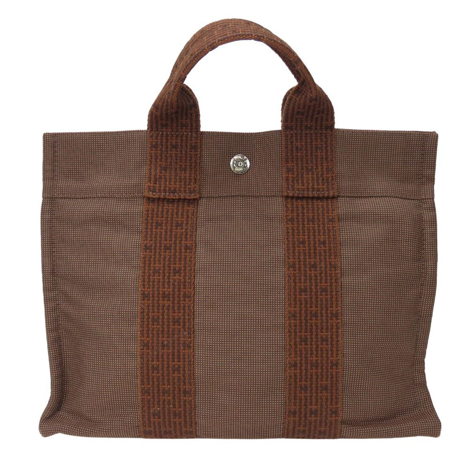 Hermes Handbag canvas Brown Her Line Tote PM unisex(Unisex)