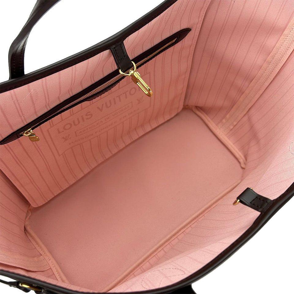 Louis Vuitton Tote Bag Neverfull MM Damier Ebene Rose Ballerine