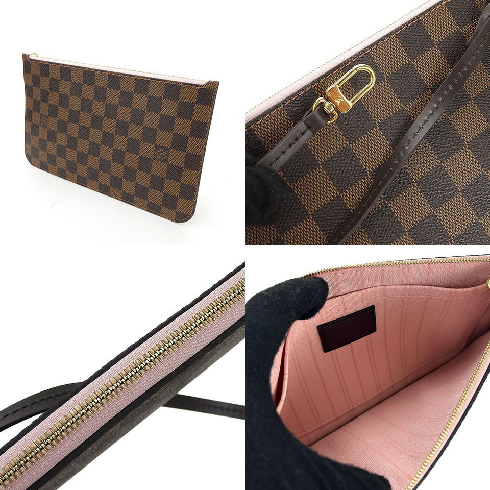 Louis Vuitton Tote Bag Neverfull MM Damier Ebene Rose Ballerine