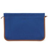 Hermes Clutch bag Canvas, Leather blue Women(Unisex)