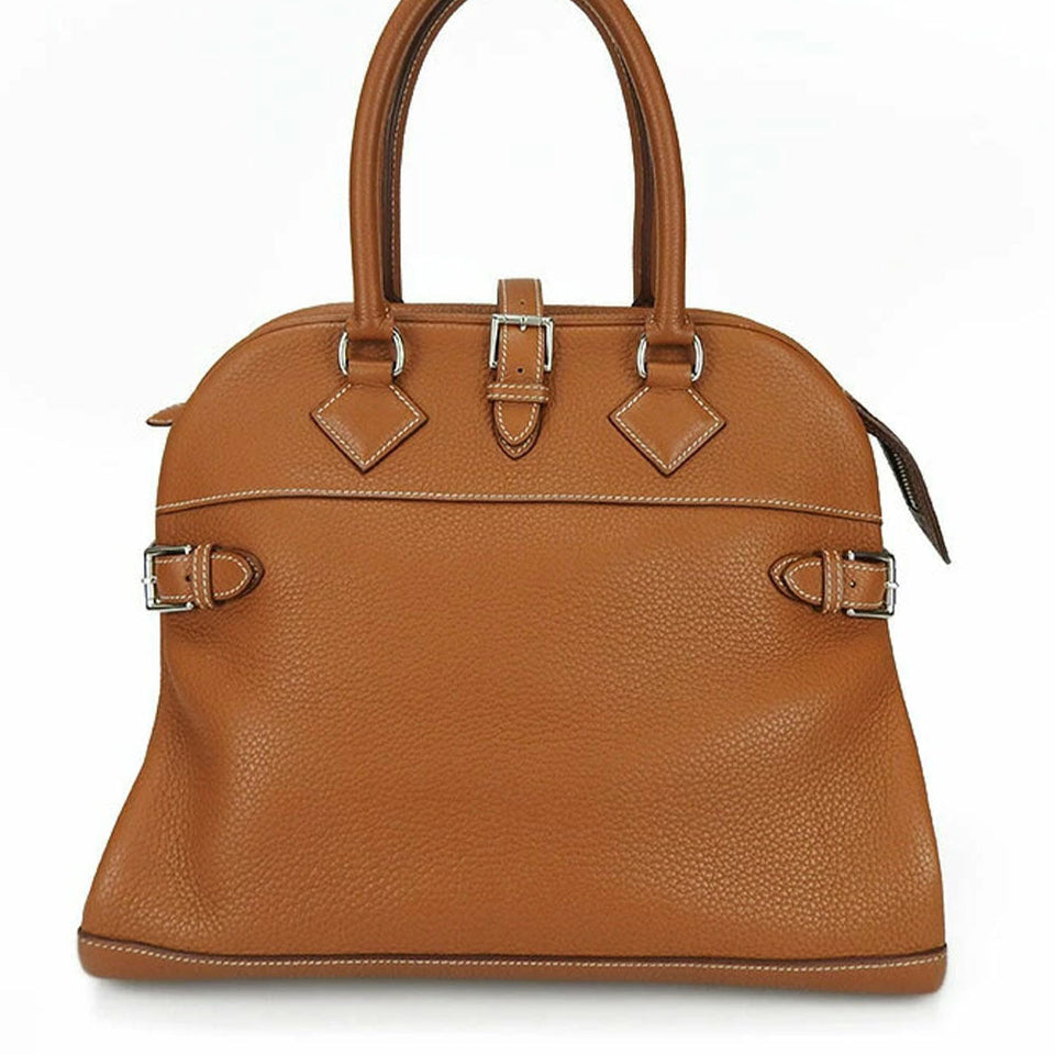 Hermes Handbag Taurillon Clemence Brown Atlas 35 Women