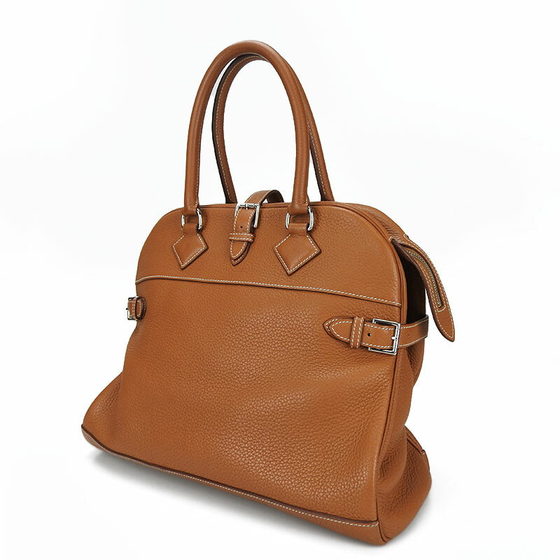 Hermes Handbag Taurillon Clemence Brown Atlas 35 Women