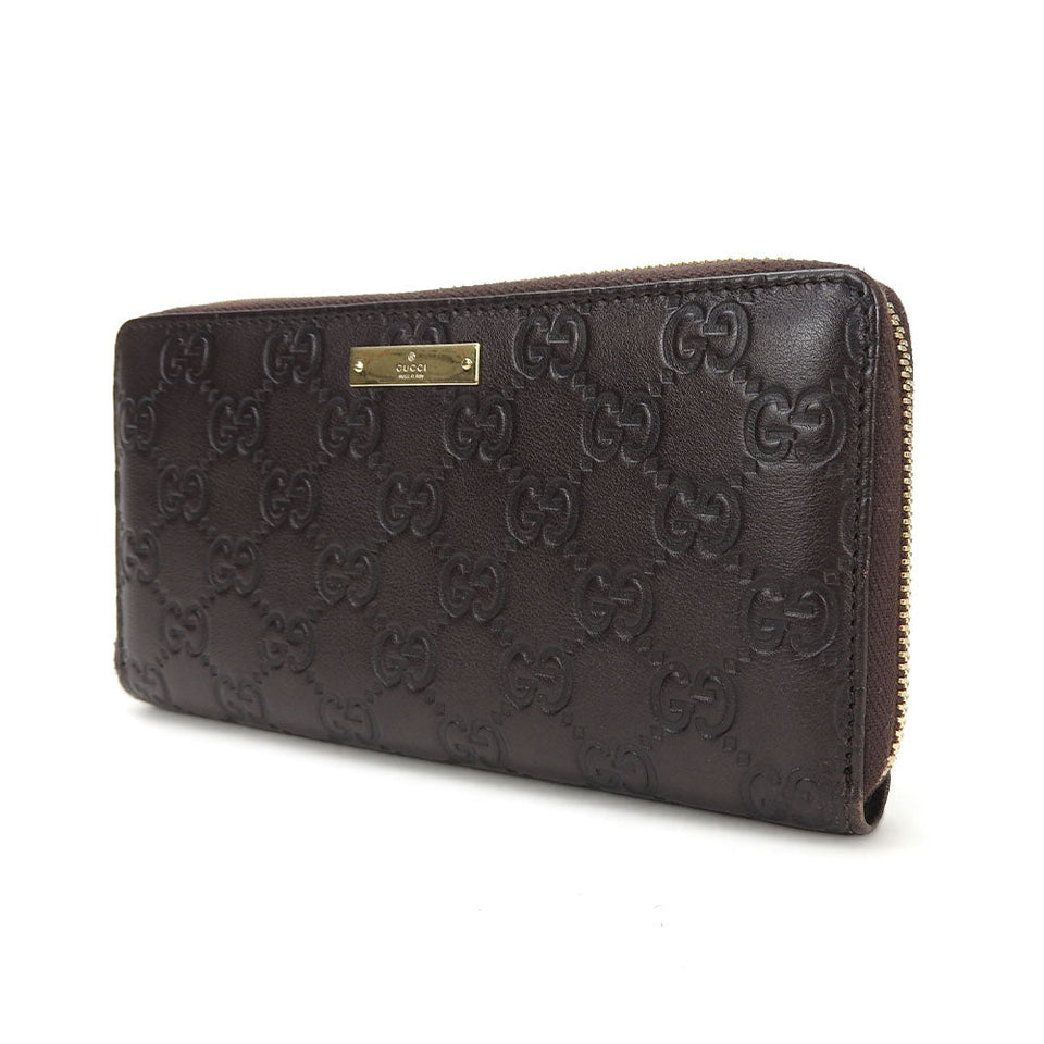 Gucci Long Wallet Purse 307980 leather Brown mens(Unisex)
