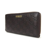 Gucci Long Wallet Purse 307980 leather Brown mens(Unisex)
