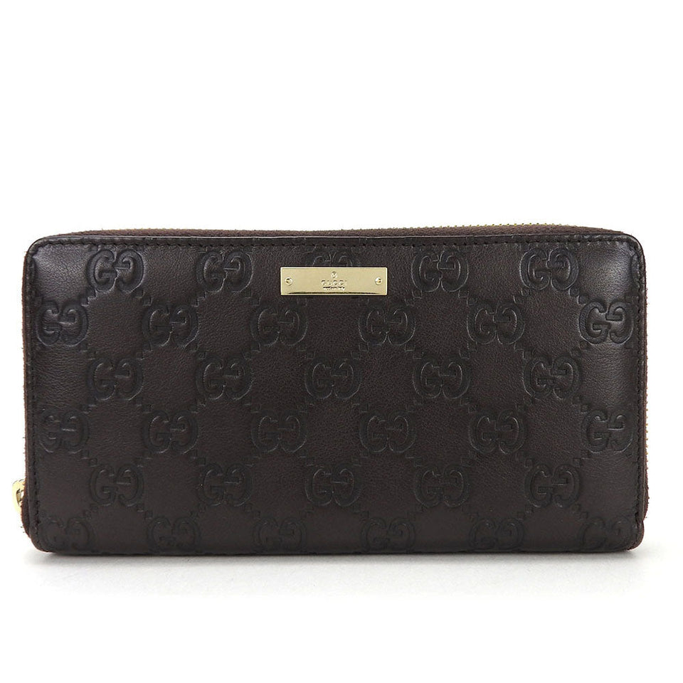 Gucci Long Wallet Purse 307980 leather Brown mens(Unisex)
