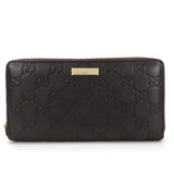 Gucci Long Wallet Purse 307980 leather Brown mens(Unisex)