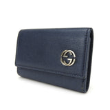 Gucci Key case Key holder  256337 leather Navy Interlocking Women(Unisex)