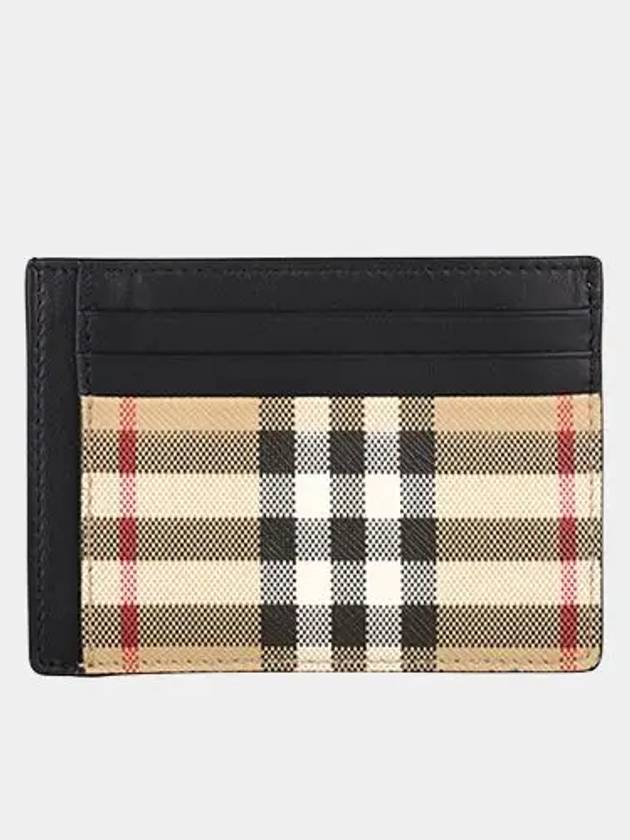 Luxury Burberry Vintage Check Money Clip Card Wallet Archive Beige