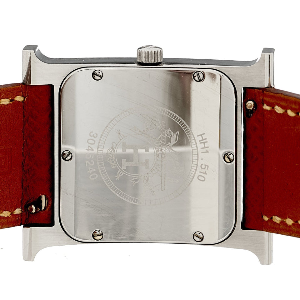 Hermes Stainless Steel Epsom 26mm Heure H Hour Quartz Watch  Gold