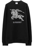 Luxury Burberry Embroidered EKD Logo Sweatshirt Black