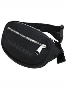 Luxury Burberry Logo Small Nylon Cannon Belt Bag Black