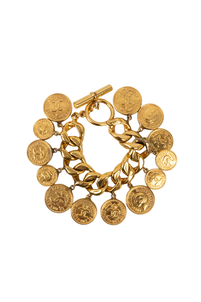 Chanel Gold Metal Bracelet | Bags Junction