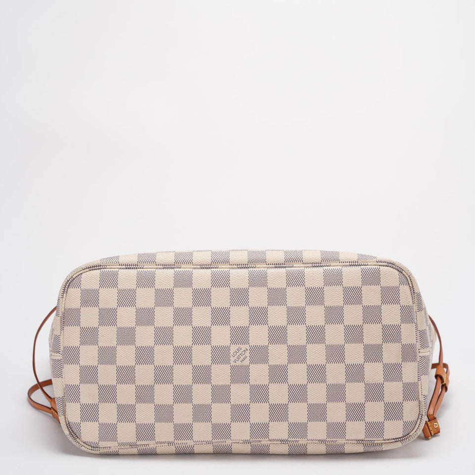 Louis Vuitton MM Damier Azur Beige Tote Bag with Removable Pouch