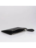 Luxury Burberry TB Logo Zipper Calfskin Card Wallet Black