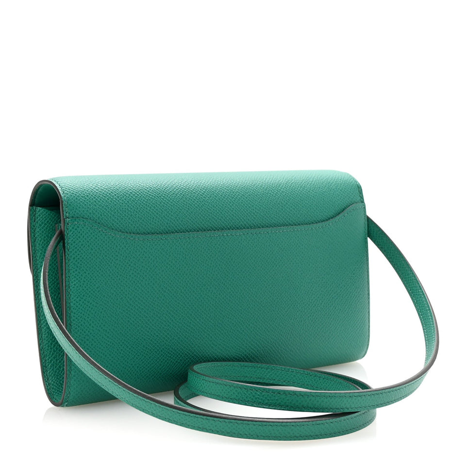 Hermes Epsom Lizard Constance Wallet To Go Vert Jade Vert Cypress