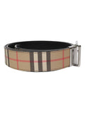 Luxury Burberry Reversible Leather Belt Beige