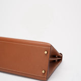 Hermes Vintage Kelly Sellier 32 Gold Leather V Cricle 1992