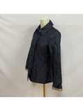 Luxury Burberry WoMen's Diamond Quilted Thermoregulated Check Jacket Midnight